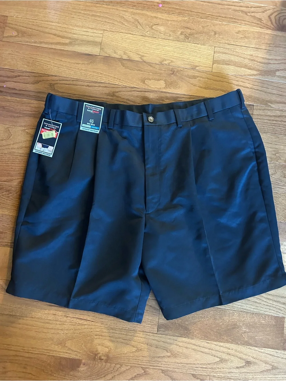 Roundtree & Yorke Men's Flat Front Shorts - Navy Blue